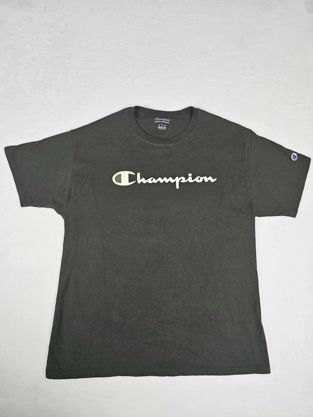 Champion Script Logo Graphic T-Shirt Green Size Women's Large
